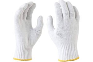 Cotton Knitted Hand Gloves white